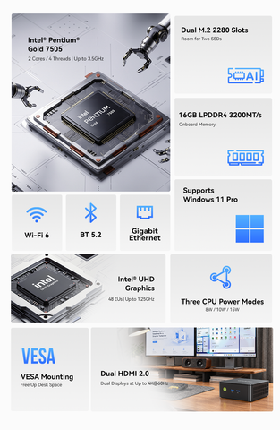 GMKtec NucBox G3 Ultra Mini PC Intel® Pentium® Gold 7505