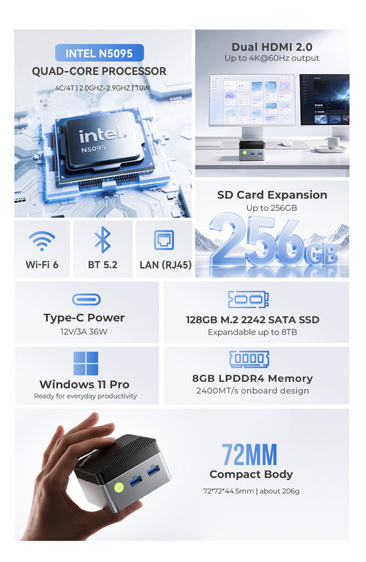 GMKtec G5S Intel Celeron N5095 Mini PC