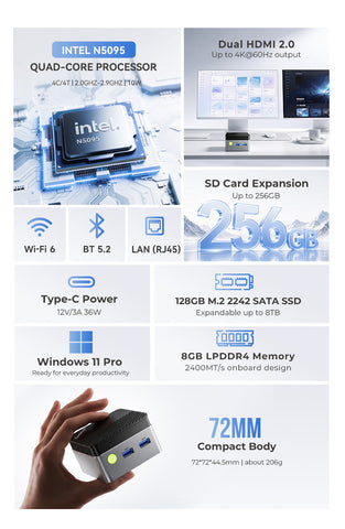GMKtec G5S Intel Celeron N5095 Mini PC