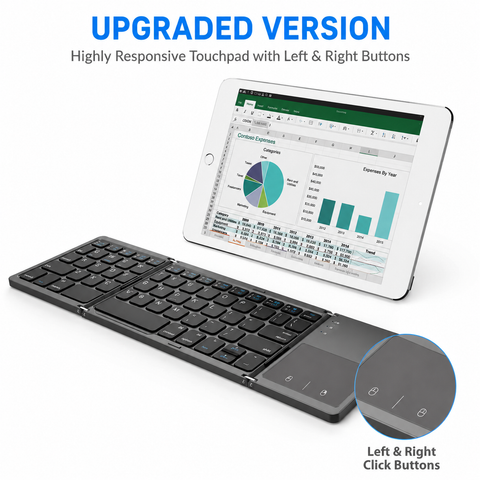 Triple-Folding Bluetooth Mini Wireless Keyboard