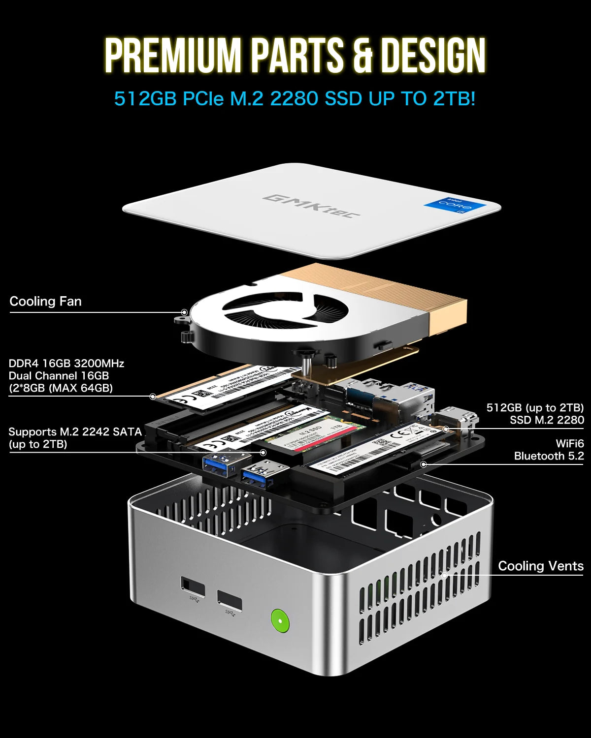 GMKtec NucBox M3 Intel 12th Core i5 12450H Mini PC