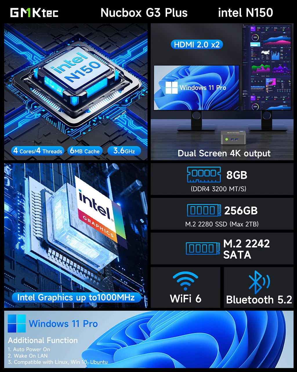 GMKtec NucBox G3 Plus Intel® Twin Lake N150