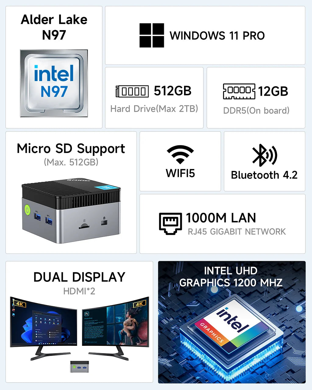 GMKtec NucBox G5 Intel® Alder Lake-N N97