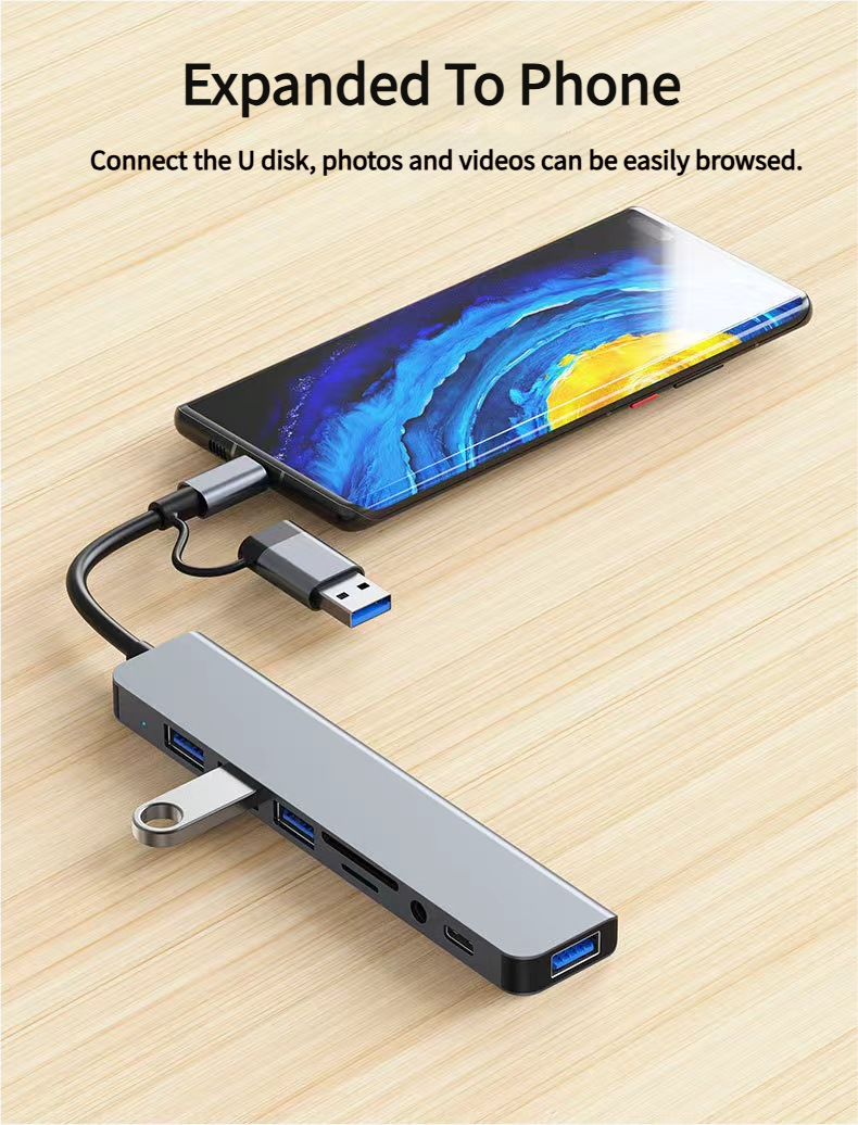 8-in-1 USB Hub Docking Station