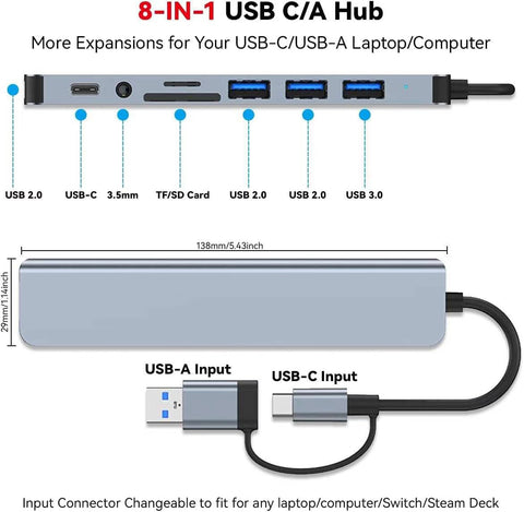 8-in-1 USB Hub Docking Station