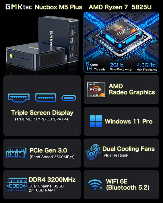 GMKtec NucBox M5 Plus AMD Ryzen™ 7 5825U