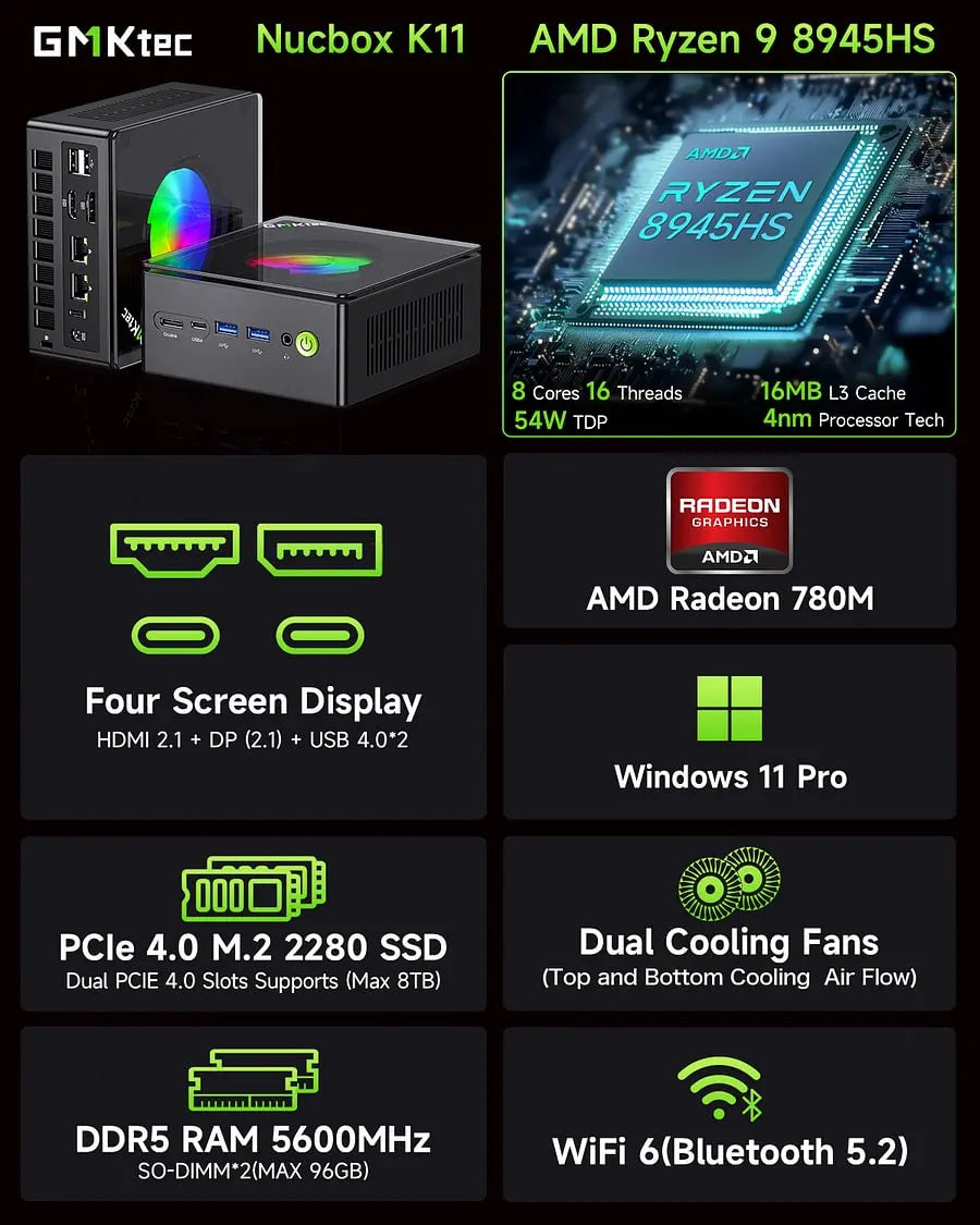 GMKtec NucBox K11 AMD Ryzen™ 9 8945HS