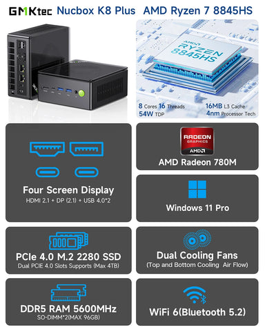 GMKtec NucBox K8 Plus AMD Ryzen™ 7 8845HS